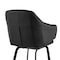 Armen Living Brigden Black Faux Leather and Black Metal Swivel 26" Counter Stool LCBRBABLBL26 - alternate 3